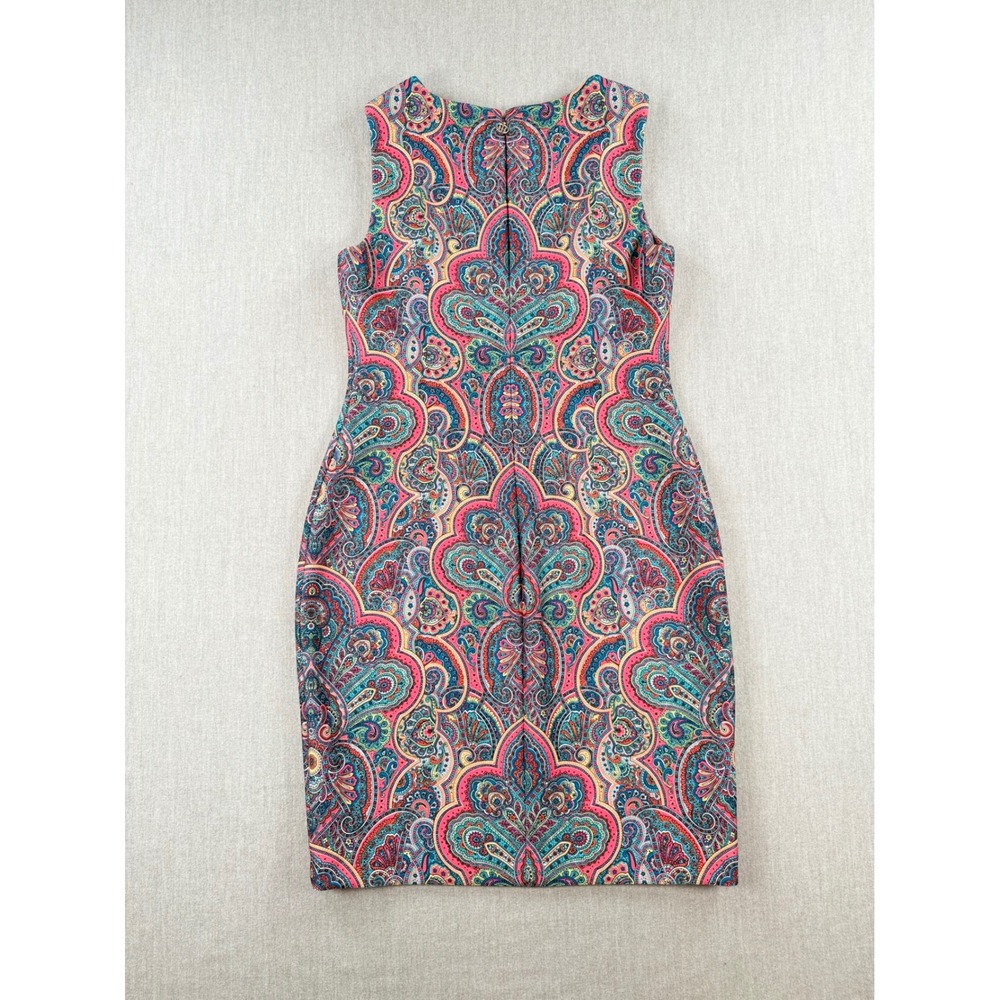 Tommy Hilfiger Pink Blue Paisley Sleeveless Sheath Dress Size 10 - Picture 6 of 6